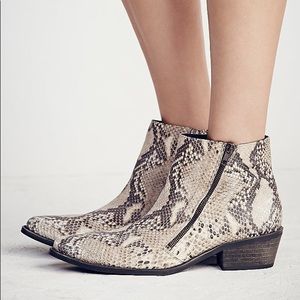 Free People Faux Snake Zipper Ankle Boot